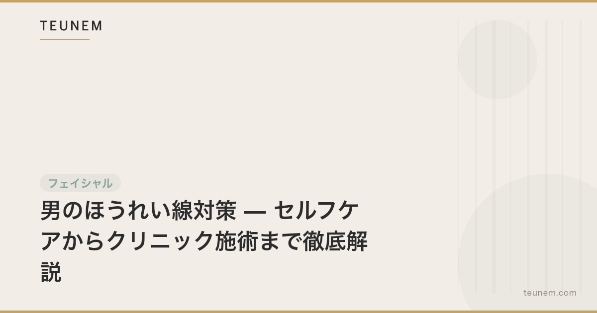男のほうれい線対策 — セルフケアからクリニック施術まで徹底解説
